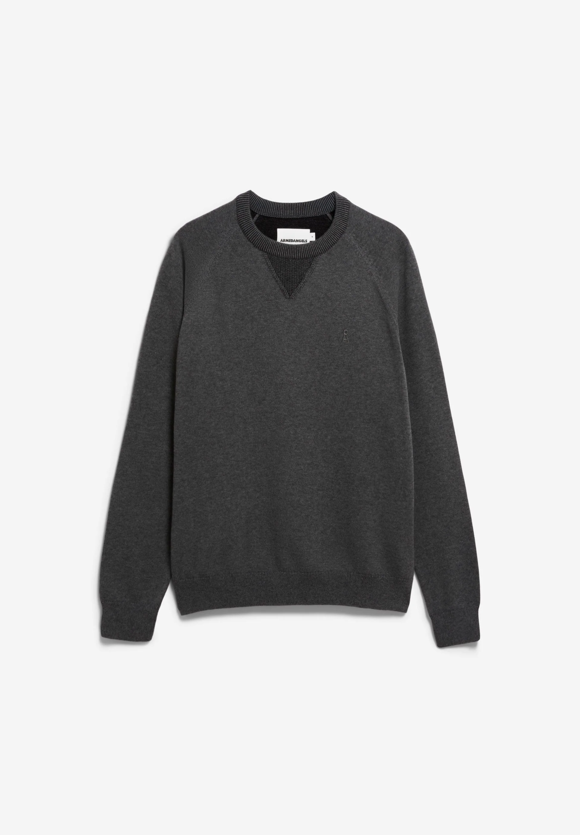BAUMWOLL-STRICKPULLOVER | mid silver melange-black - Image 6