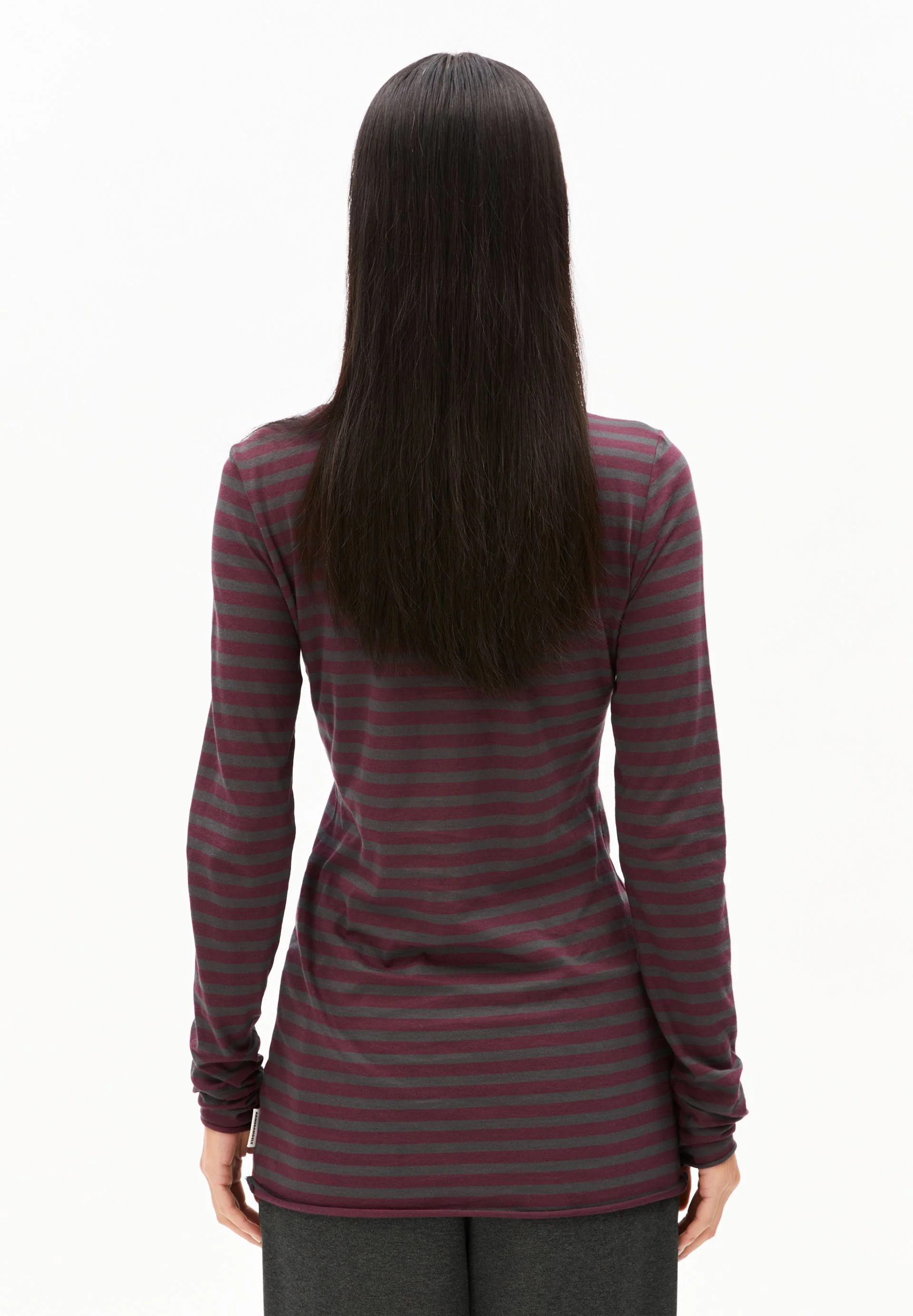 EINIAARA GESTREIFTES LANGARMSHIRT | dark cranberry-dark steel - Image 2