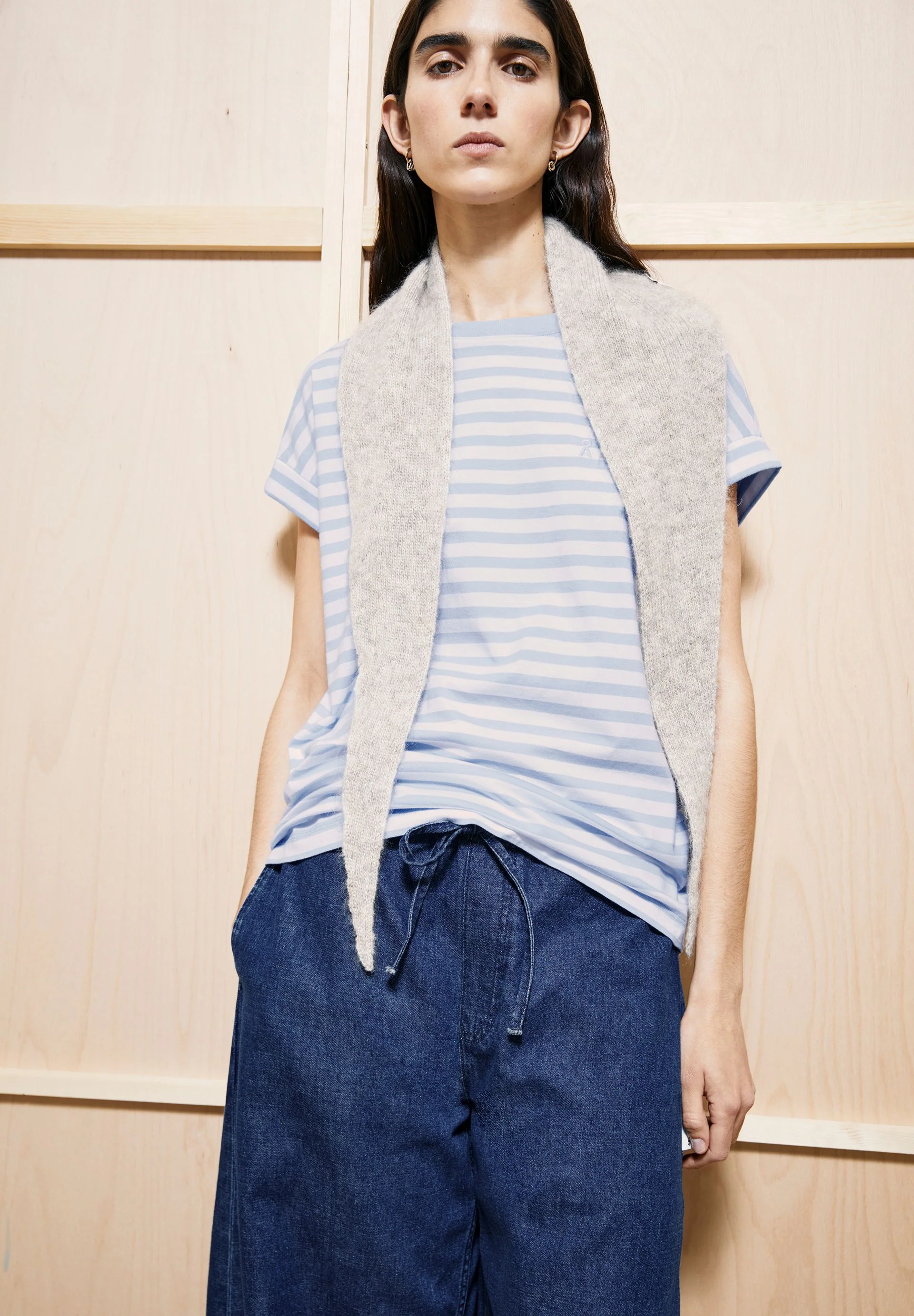 IDAARA GESTREIFTES T-SHIRT | white-soft blue - Image 4