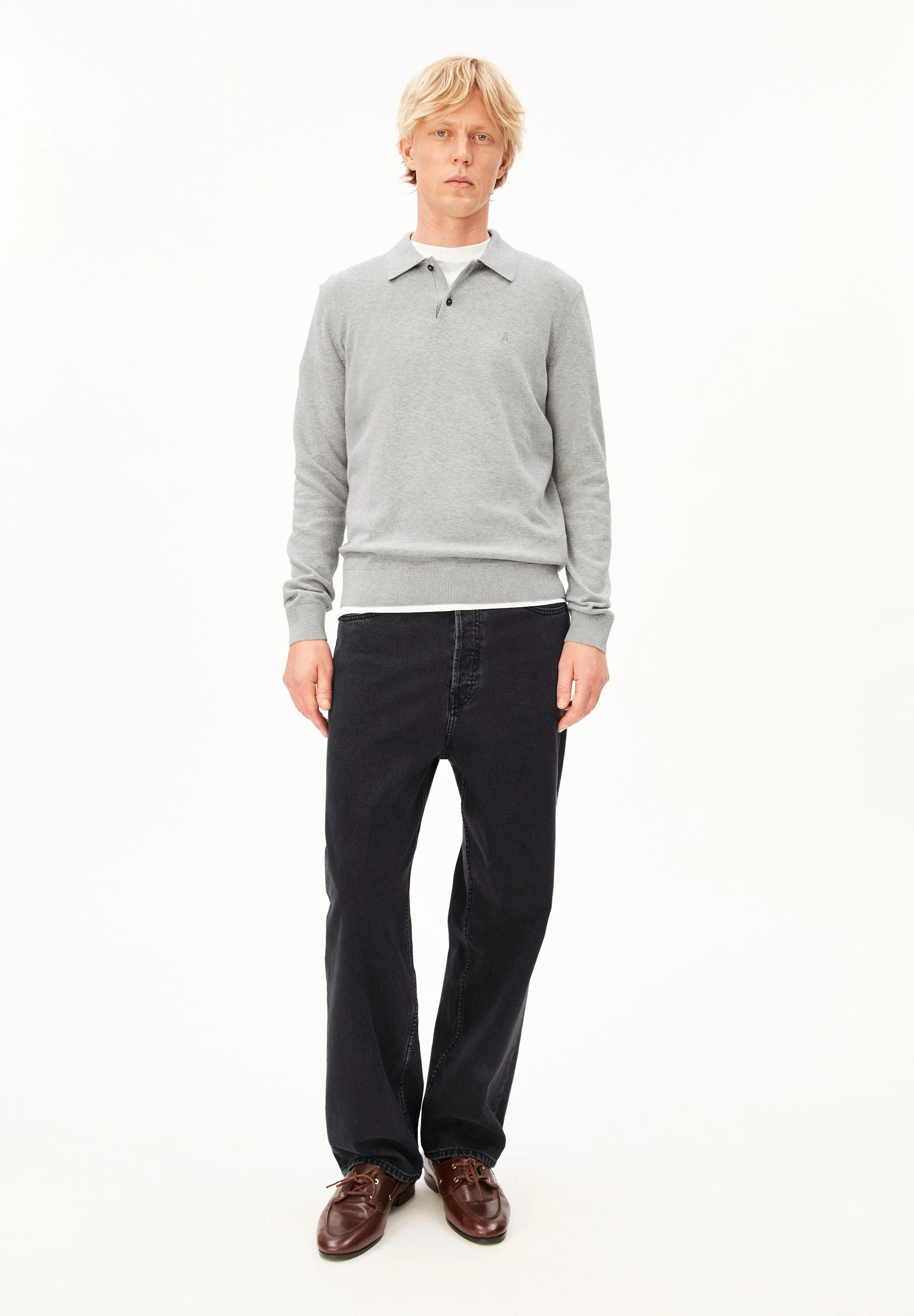 LANGÄRMLIGER STRICKPULLOVER | silver melange - Image 5