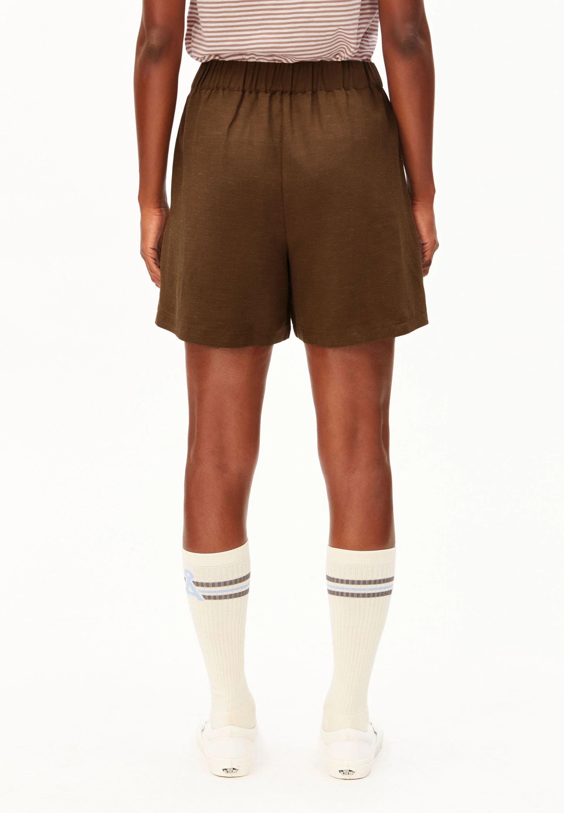 LEINEN-MIX PULL-ON SHORTS | dried palm - Image 2