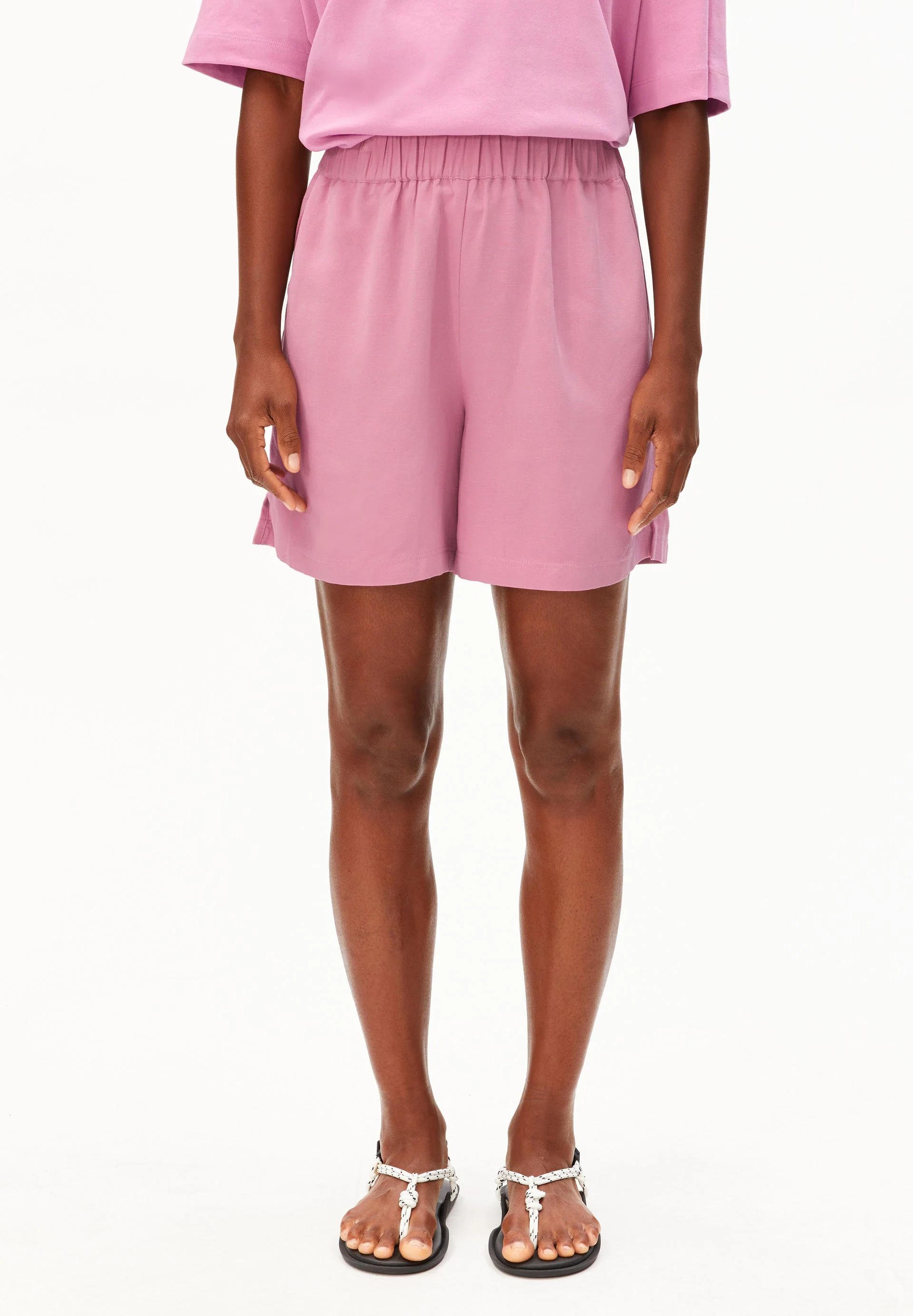 LEINEN-MIX PULL-ON SHORTS - Image 4