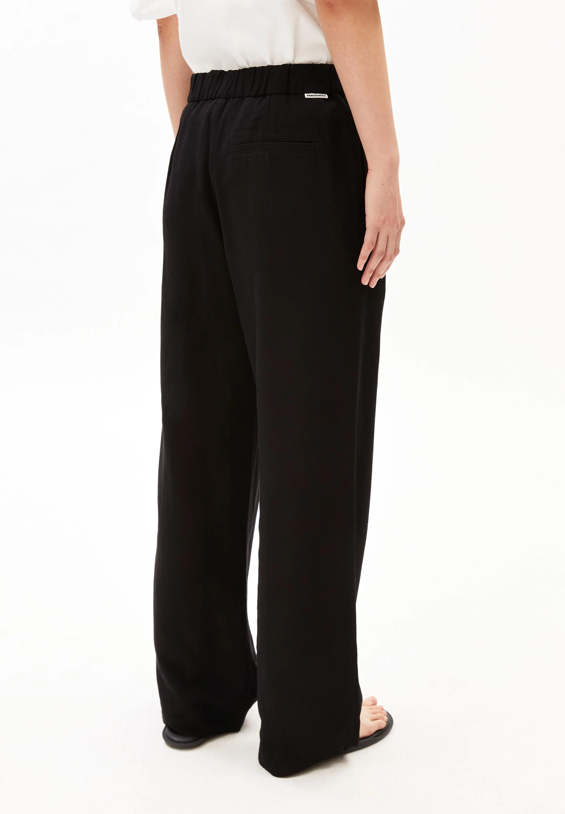 LEINEN-MIX STRAIGHT LEG HOSE | black - Image 2