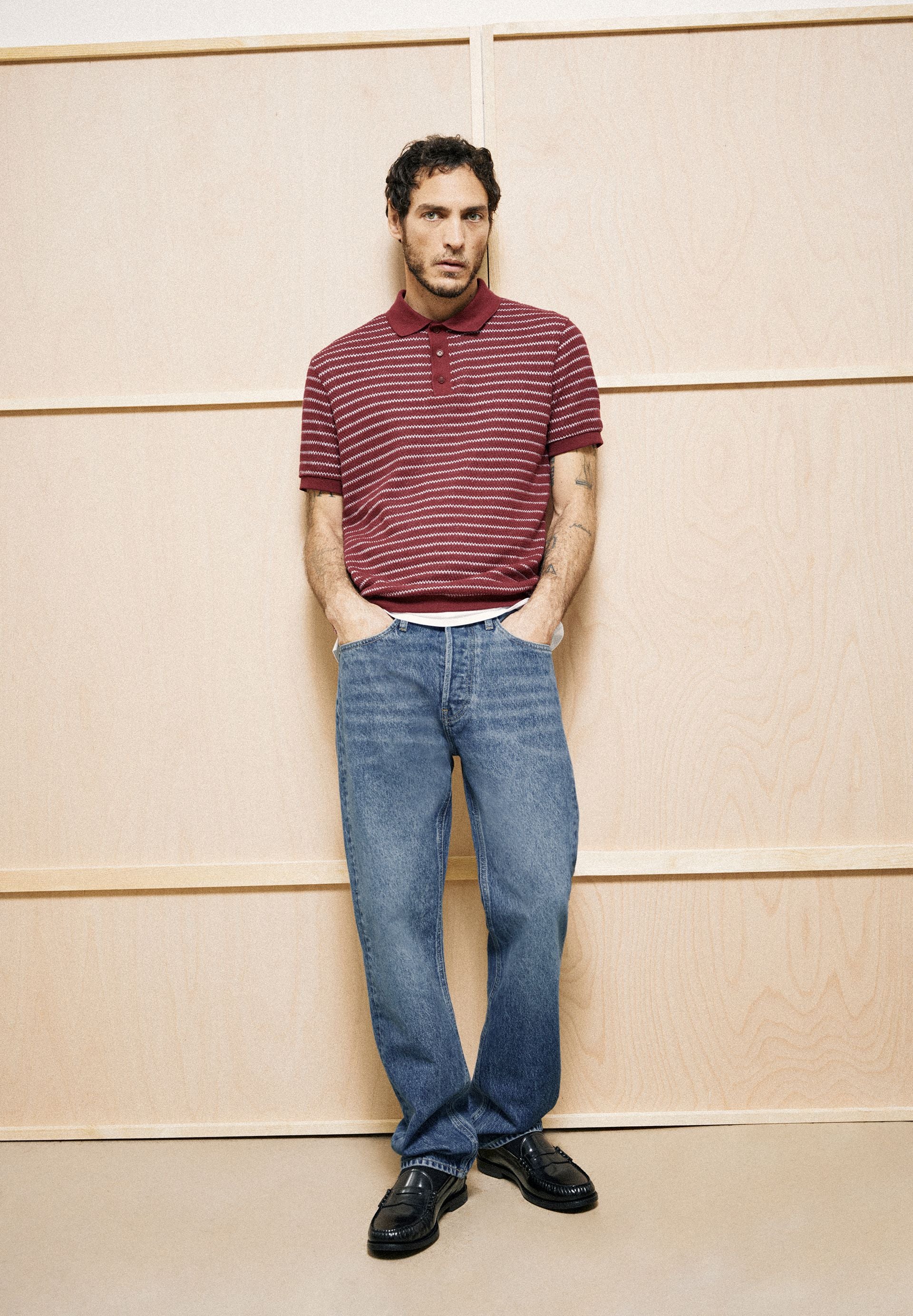 MAARIO STRICK-POLOSHIRT | velvet red-moonlit lilac - Image 4