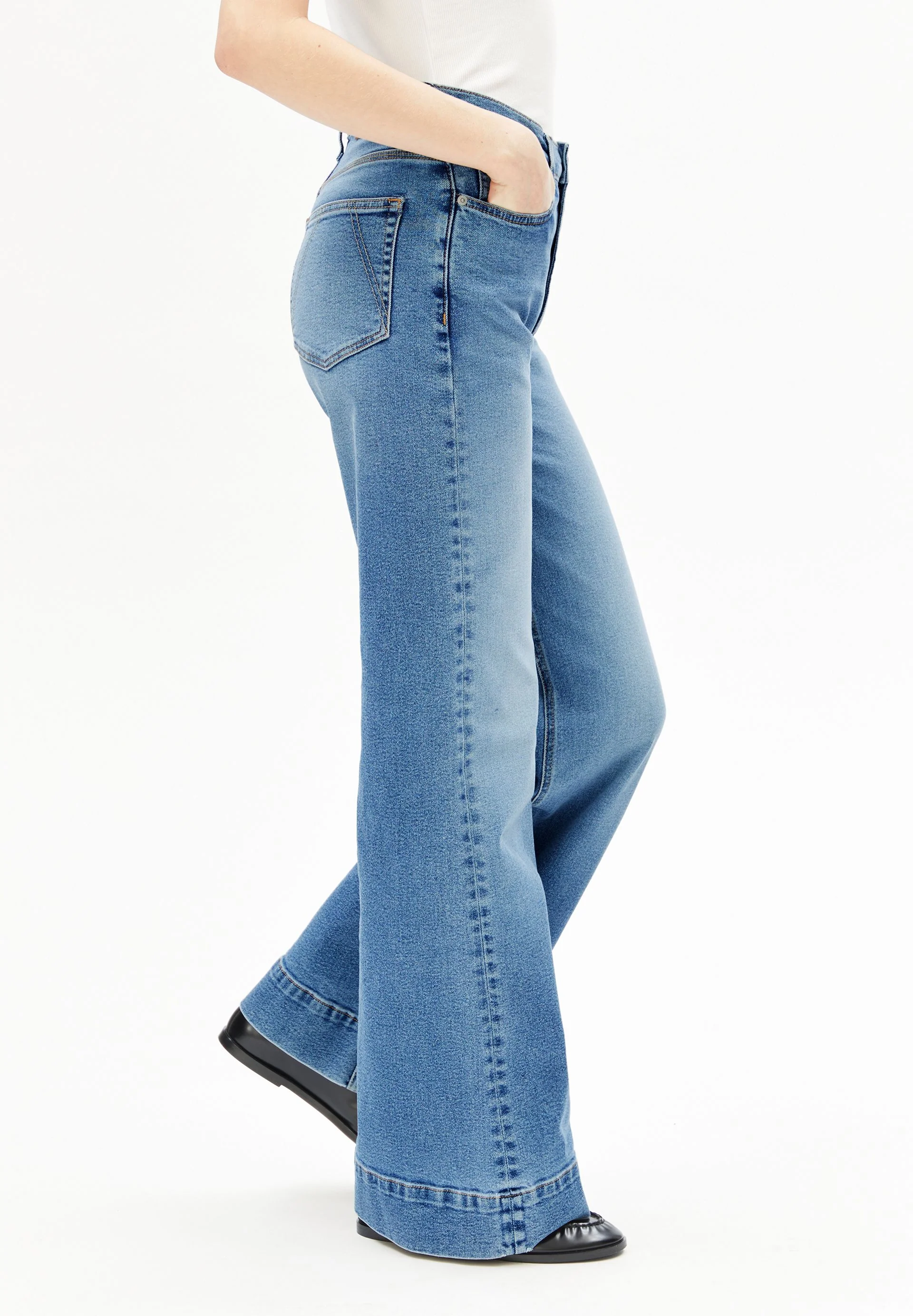 MURLIAA HIGH WAIST WIDE JEANS | lighten - Image 6