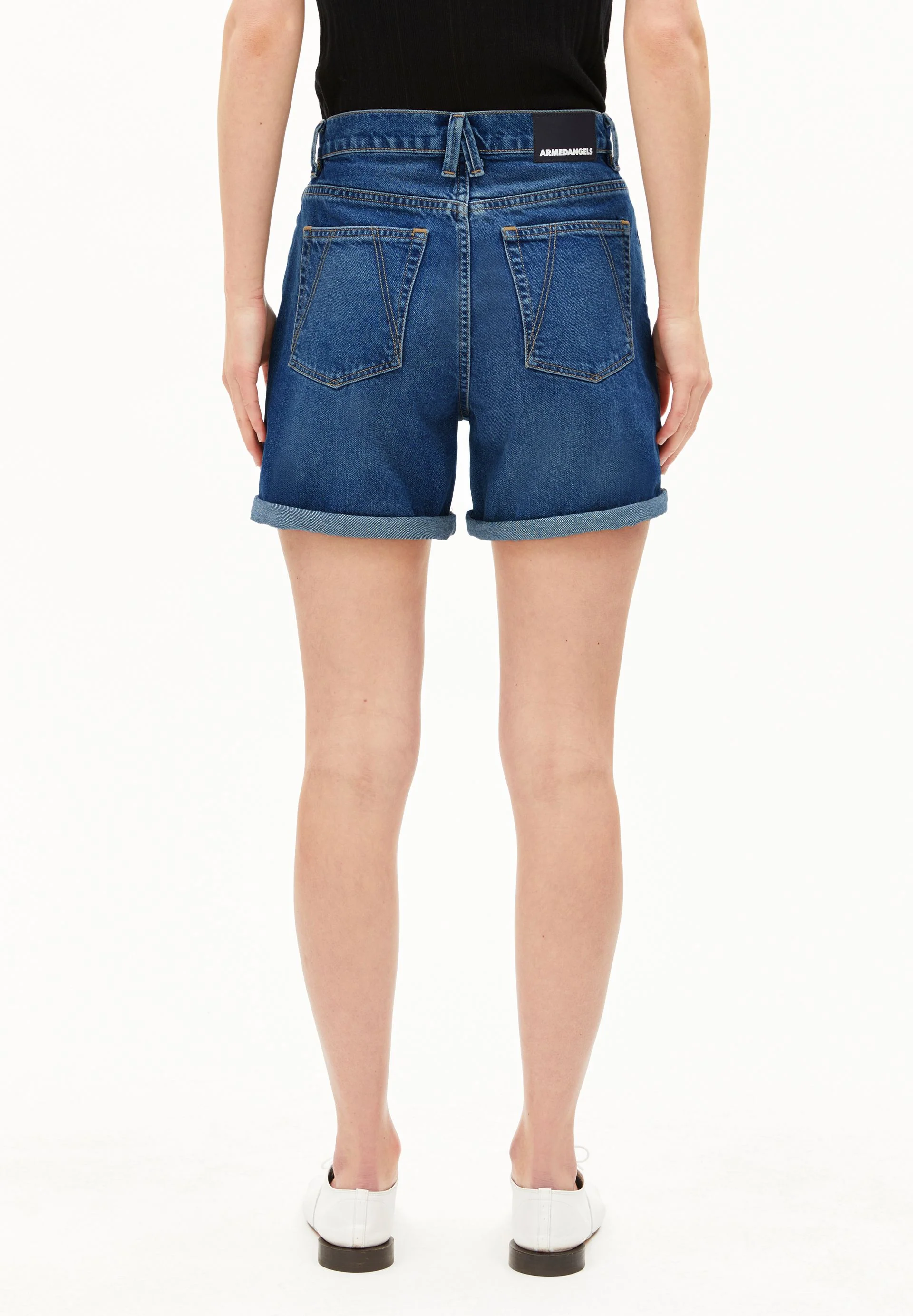 SHEAARI HIGH WAIST JEANS-SHORTS | wavy blue - Image 2