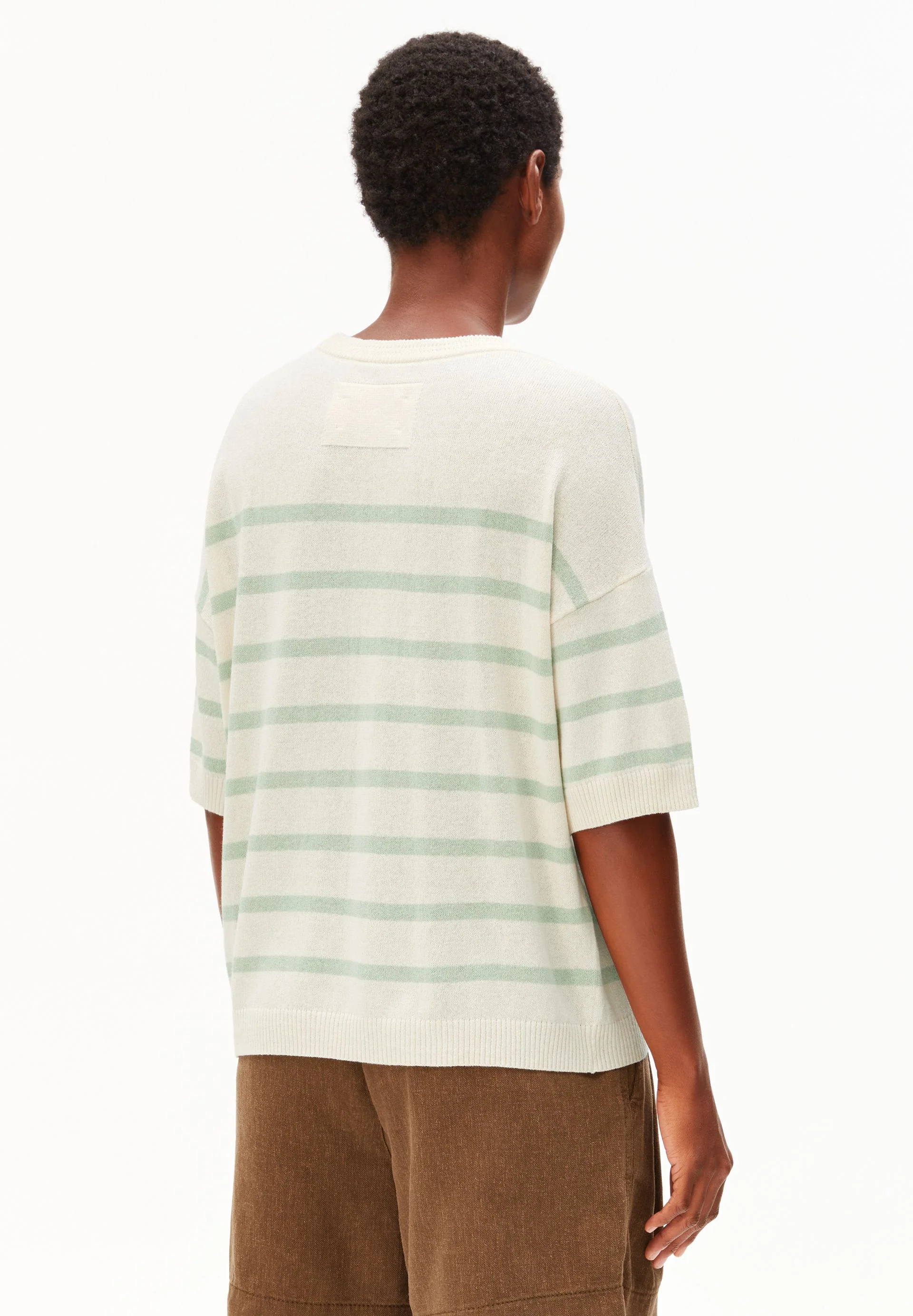 GESTREIFTER LEINEN-MIX PULLOVER | undyed-foam - Image 2