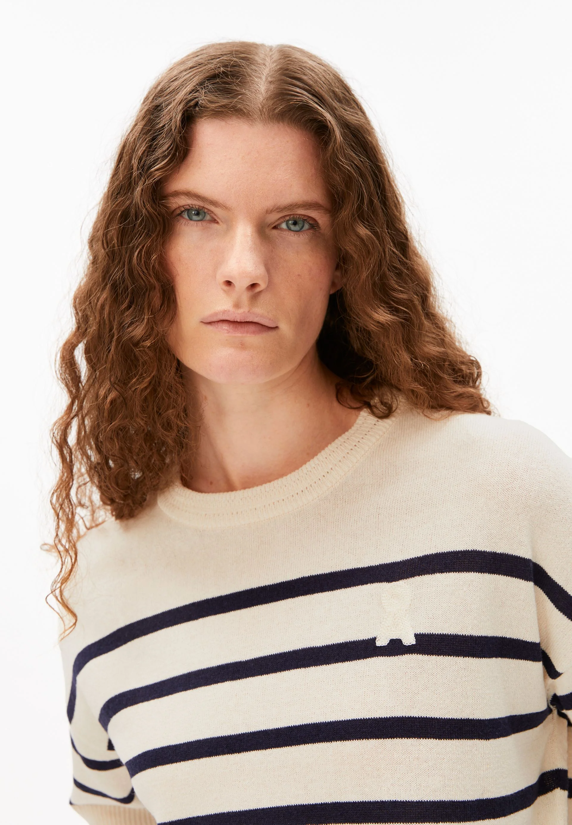GESTREIFTER LEINEN-MIX PULLOVER | undyed-tinted navy - Image 3