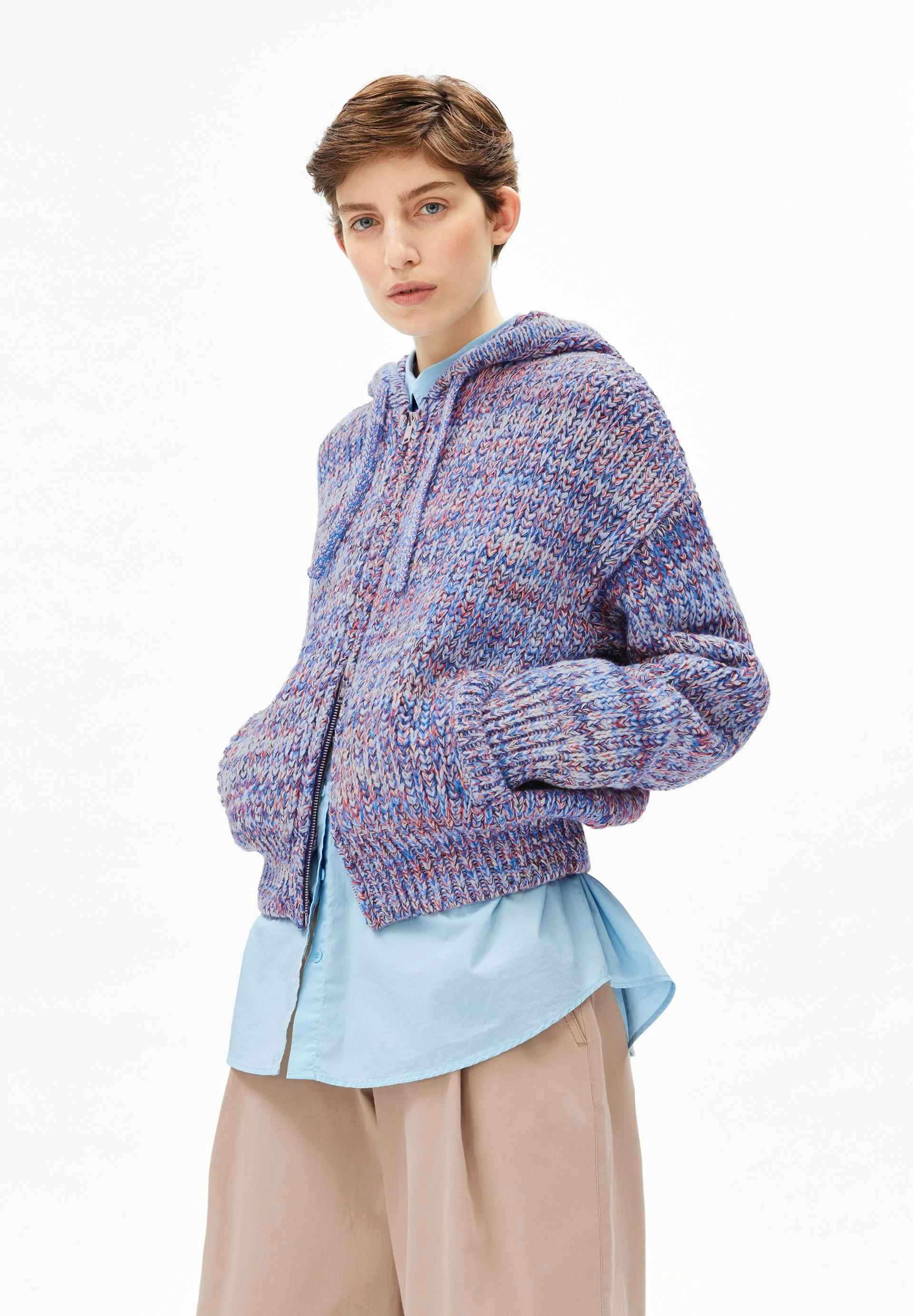 UN-WASTED HOODED KNIT JACKET