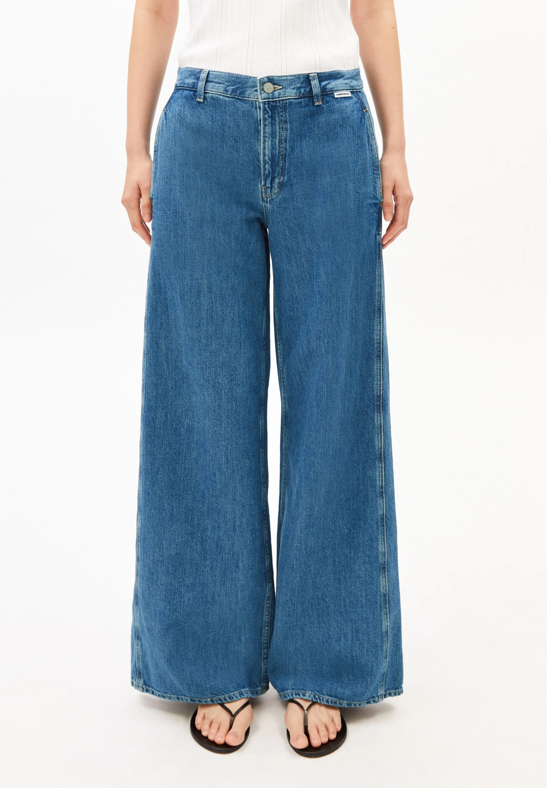 WEITE LEINEN-MIX JEANSHOSE